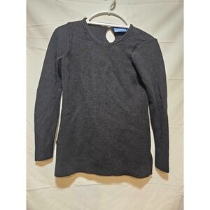 Simply Vera Vera Wang Knit Sweater Long Sleeve Black Pullover Size S
